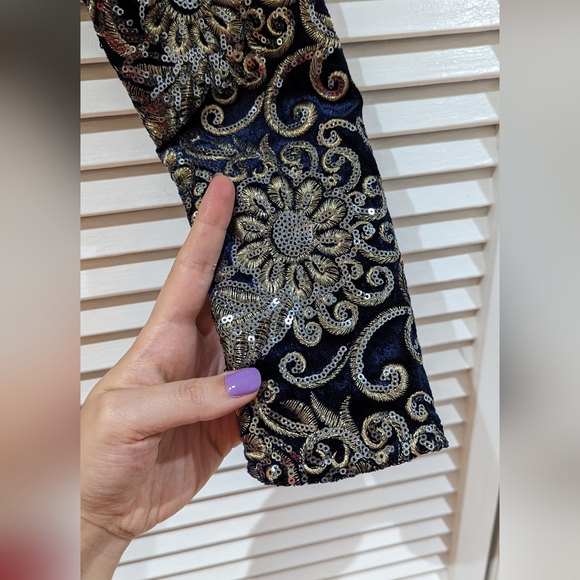 L'atiste - Amy sequin navy blue with floral design - Picture 9 of 9